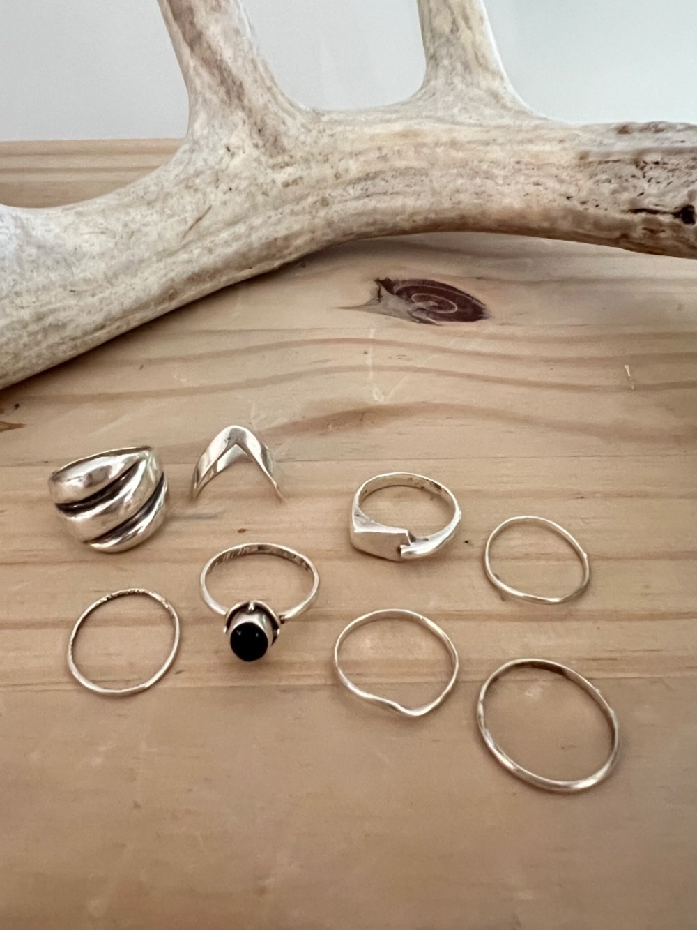 Set of 8 Sterling Silver Stackable Rings - Picture 2 of 8